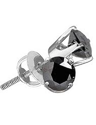 10K White Gold 2.0CT Black Diamond Round Studs