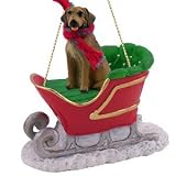 Rhodesian Ridgeback Dog Sleigh Holiday Christmas Ornament