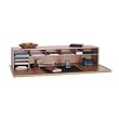 Safco 80% Recycled Low-Profile Desktop Organizer, 12"Hx57 1/2"Wx12"D, Medium Oak
