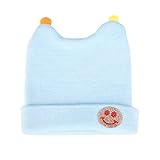 ベビー 帽子 可愛い キッズ キャップ 秋冬 ユニセックス 新生児 ニット帽子 出産祝い お誕生日 ギフト - ブルー