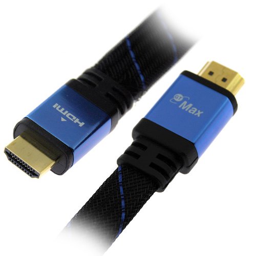 GTMax (50 Feet / Blue&Nylon) HDMI With Ethernet Cable 1.4v For VIZIO / Panasonic /Sharp/ Phillips / LG / Samsung Plasma / LED&LCD / 3D HDTV / Sony PS3 Playstation 3 / Microsoft Xbox 360