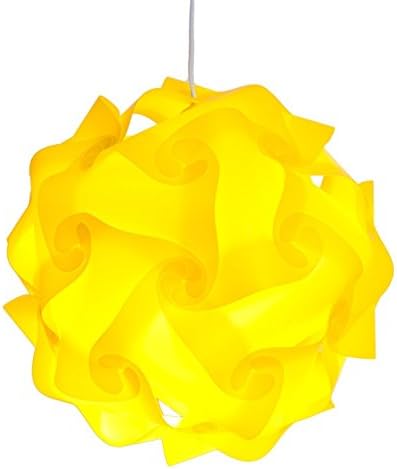 Puzzle Lights with Lamp Cord Kits , Self DIY Assembled Puzzle Lights Mordem Lampshade Iq Lamp Shades M Size (Home Decor Light) (Yellow)