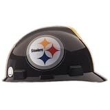 MSA NFL V-Gard ANSI Type I Hard Cap With 1-Touch Suspension, Pittsburgh Steelers Logo And Adjustable Strap