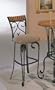 Set of 2 30"H Swivel Metal Bar Stools Bronze & Oak Finish