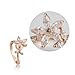Women Jewelry Mother's Day Gift Double Blooming Flowers with Clear CZ Fashion Ring R429