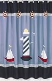 Come Sail Away Nautical Kids Bathroom Fabric Bath Shower Curtain by Sweet Jojo Designs