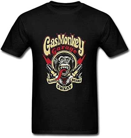 Hohon Funny Gas Monkey Graphic Logo Tee for Man Black XXXL