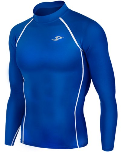 New 039 skin tight compression base layer blue running shirt mens…