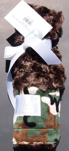 Baby Laundry 92205 Camo &amp; Chocolate Swirl Cuddle Baby Blankey with Pacifier Clip