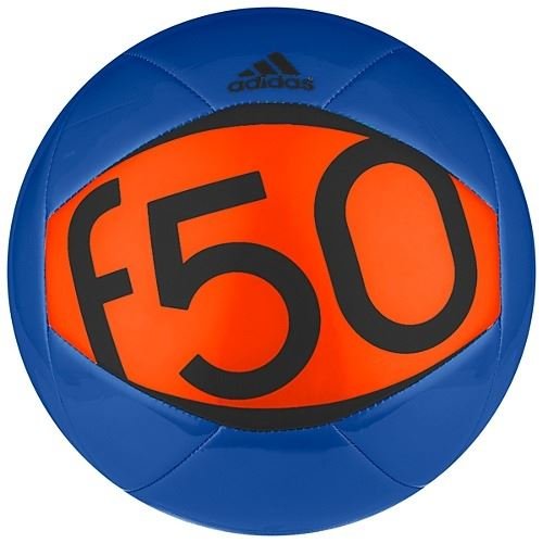 adidas Performance F50 X-ite II Soccer Ball, Power Blue/Warning Orange/Black, 3