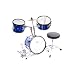 AB 3 Piece Kids Drumset DRM312 With Cymbal, Pedal, Throne, and Drumsticks - Blue