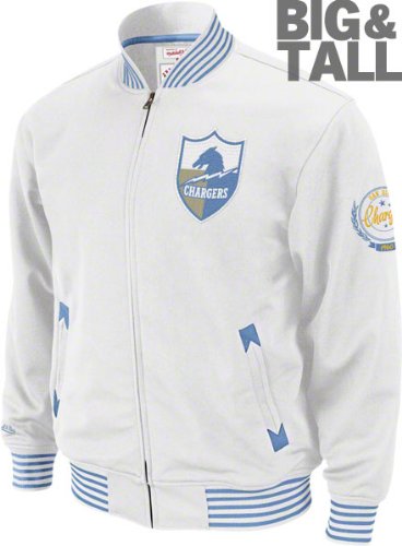 San Diego Chargers Mitchell & Ness White Big & Tall Champions Track Jacket