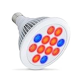 COWEEN 植物育成 led 電球 36W E27口金 12個 3W LED電球 省エネ 長寿命 植物成長用LEDライト 梅雨対策 小型スポット 3つの波長 水耕栽培ランプ 630nm : 660n