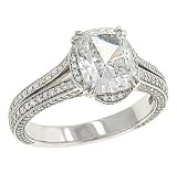 2 Row Pave Diamond Engagement Ring .72cttw (CZ ctr)