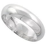 Sterling Silver 6 mm ( 1/4 in. ) Wedding Band / Thumb Ring