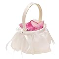 Elegant Chiffon Flower Girl Basket - Ivory