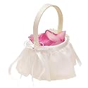 Elegant Chiffon Flower Girl Basket - Ivory