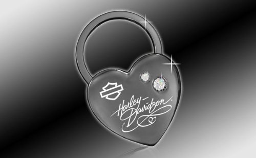 Harley Davidson Car Truck SUV Key Chain Metal - Clear Crystals w/ Harley Davidson Script & Bar & Shield Logo