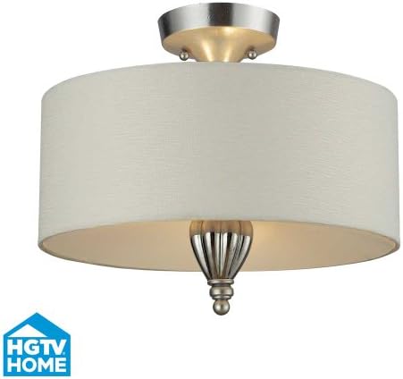 Martique 3 Light Semi Flush In Chrome And Silver Leaf