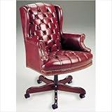 IMAGE OF Traditional Wing Back Swivel Finish: Windsor Cherry, Fabric: Cobblestone - Black