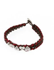 Womens Red and Black Braided Bracelet