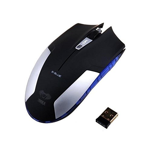 Eshock® E-3lue Mazer II 6D 1800 DPI Blue LED 2.4GHz Wireless Gaming Mouse,White