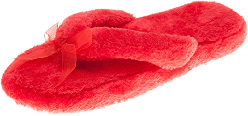 ComfyWear Women's Cozy Soft Plush Thong Indoor Flip Flop House Slippers