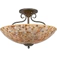 Quoizel MY1718ML Monterey Mosaic 4 Light 18-Inch Semi Flush Mount, Malaga