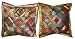 2 Green Bundi blue Tribal India Vintage Sari Toss Pillow Cushion Covers