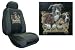 Car Truck SUV Pit Bull Terrier Trio with Bone Dog Print Seat Covers 2 Charcoal Grey Universal Low Back with Head Rest Covers Vehicle Bucket Seatcovers