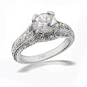 Bling Jewelry Designer Inspired Victorian Bridal Leaf Sterling Silver Engagement Ring