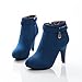 Latasa Women's Fashion Nubuck&velvet Ankle-high High-heel Boots,platform Boots, Buckles Decoration, Zips Side