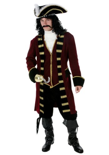 Deluxe Captain Hook Costume with Hat (Standard)