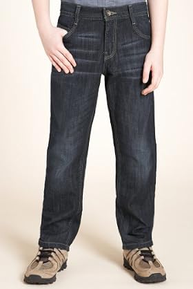 Pure Cotton Adjustable Waist Sandblast Jeans
