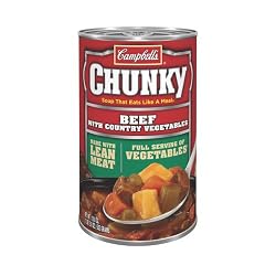 Campbell's Chunky Beef With Country Vegetable Easy Open, 18.8-Ounce Cans (Pack of 12)