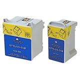 PCArena - 1 Pair of Ink Cartridges for Epson Stylus C62 CX3200 Compatible with T040 & T041