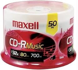 MAXELL 625156 - CDR80MU50PK Music CD-R (50-ct spindle)