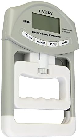 HHE 200 Lbs / 90 Kgs Electronic Digital Hand Dynamometer Grip Strength Measurement Meter Auto Capturing Hand Grip Power Exercise Strength Training Measuring (Gray)