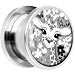 0 Gauge Steel Black and White Baby Giraffe Screw title=