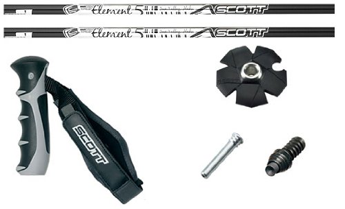 Scott 2009 ELEMENT 5 100% carbon ski poles 44 inches