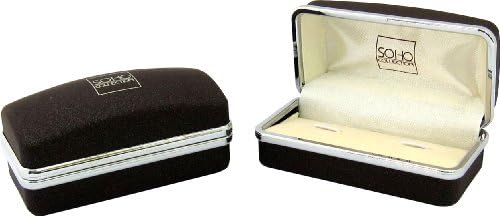 Silver Gray Two Tone Rectangular Designer Austrian Crystal Cufflinks with Presentation Box