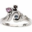 14K White Gold Mother's Ring - 3 Gemstone -- YOU CHOOSE THE COLORS!