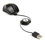 Optical Compact USB Mouse with Retractable Cord For Dell, Sony and Samsung Laptops and Netbooks **Includes Accessory Bag