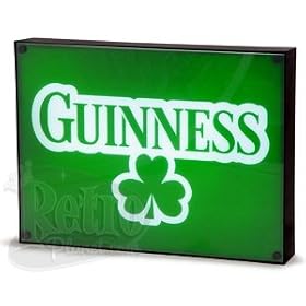 Guinness neon sign: Shamrock light box