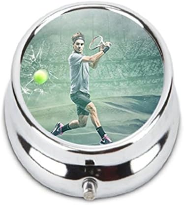 Roger Federer Custom Stainless Steel Pill Case Box Organizer - Oscas Wood Best Gift