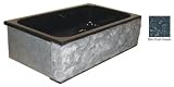 Quiescence SI-FSC-3319-BP Single Bowl Granite Farm Basin with Chiseled Apron 33'' x 19''- blue pearl