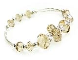 Light Smoked Topaz Single Strand Crown Swarovski Crystal Bracelet