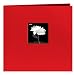 Pioneer 12-Inch by 12-Inch Book Cloth Cover Postbound Album with Window, Red
