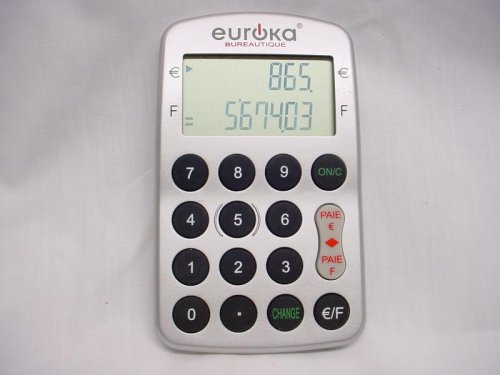 Calculatrice Convertisseur Franc Euro Double Affichage Dictionnaires (FR): Convertisseur EURO