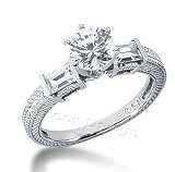 14K White Gold Emerald Cut Diamond Semi mount Engagement Setting 41wN8WWqyvL. SL160 14K White Gold Emerald Cut Diamond Semi mount Engagement Setting
